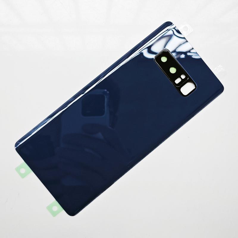 Tampa traseira de vidro da bateria para Samsung Galaxy Note 8 N950 N950F Tampa traseira de vidro + adesivo + moldura de lente de vidro da câmera