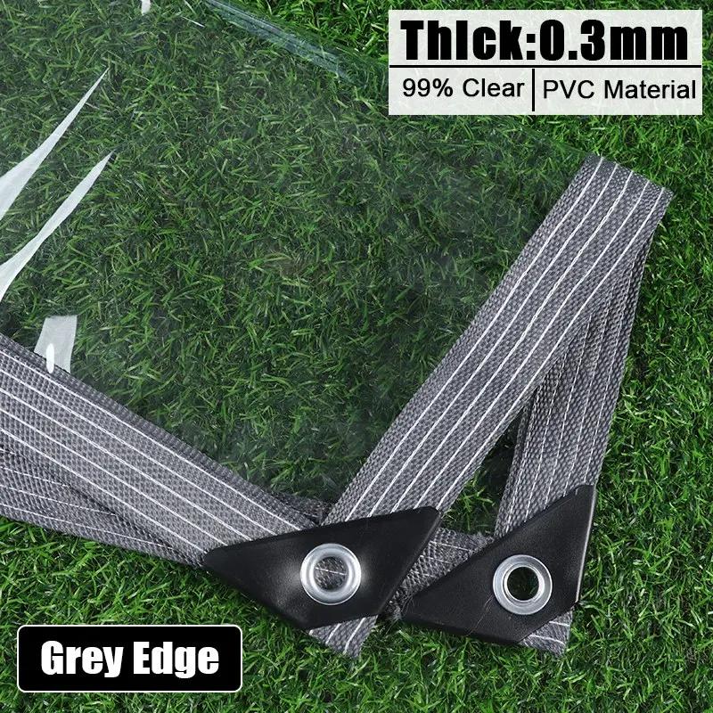 0.3&0.5mm PVC Clear Tarpaulin Thickened Rain Awning Cloth Pergolas Raincover Waterproof Canopy Sail Transparent Rainproof Screen 0.6mx1.5m