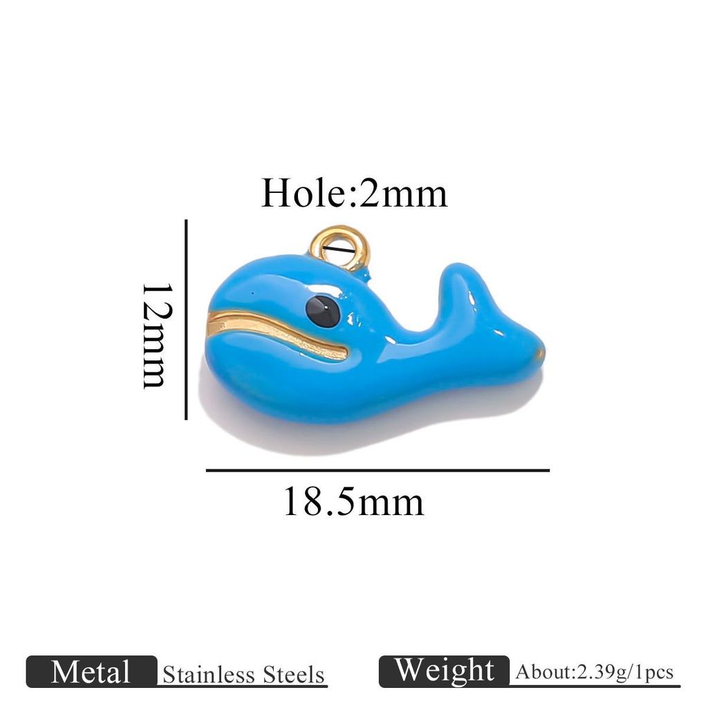 3pcs Stainless Steel Ocean Series Oil Drop Pendant DIY Handmade Jewelry Bracelet Necklace Accessories Wholesale