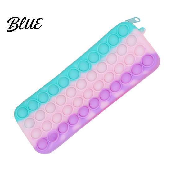 Decompression Pencil Case Pop Case Large Capacity Silicone Storage Bag with Odorless Bubble Toy Stationery for Kids School Office Stress Reducing