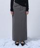 G Museum Folding Waist Band Maxi Skirt (Charcoal Khaki)