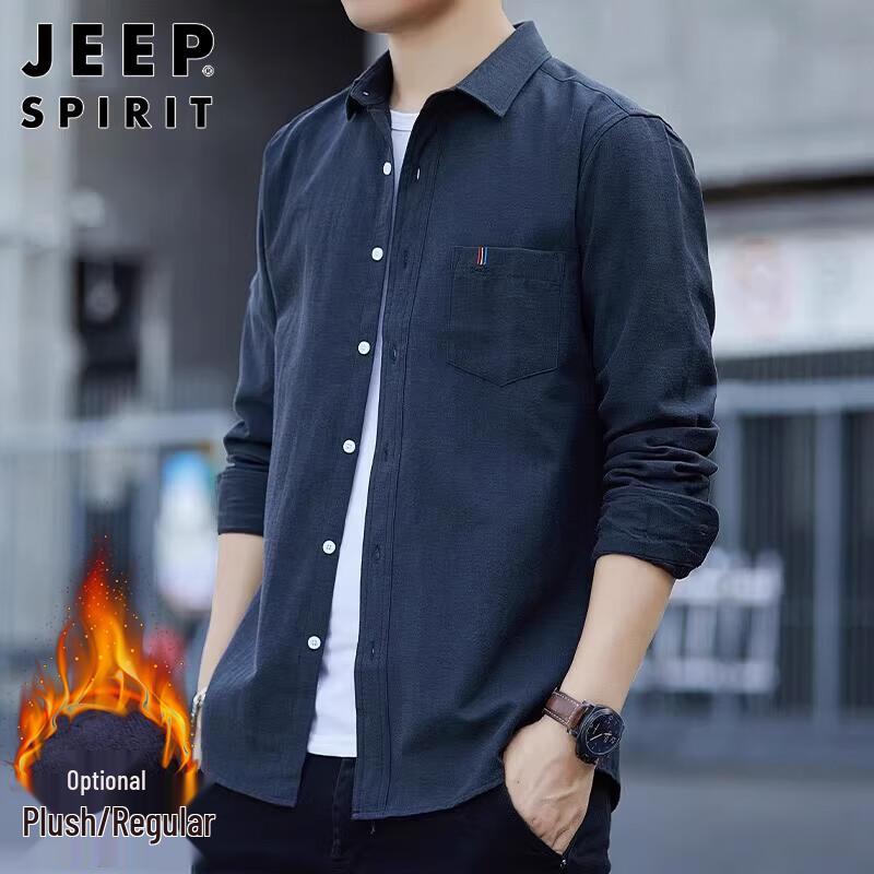 JEEP SPIRIT Men s Long Sleeve Casual Shirt Jacket 3XL