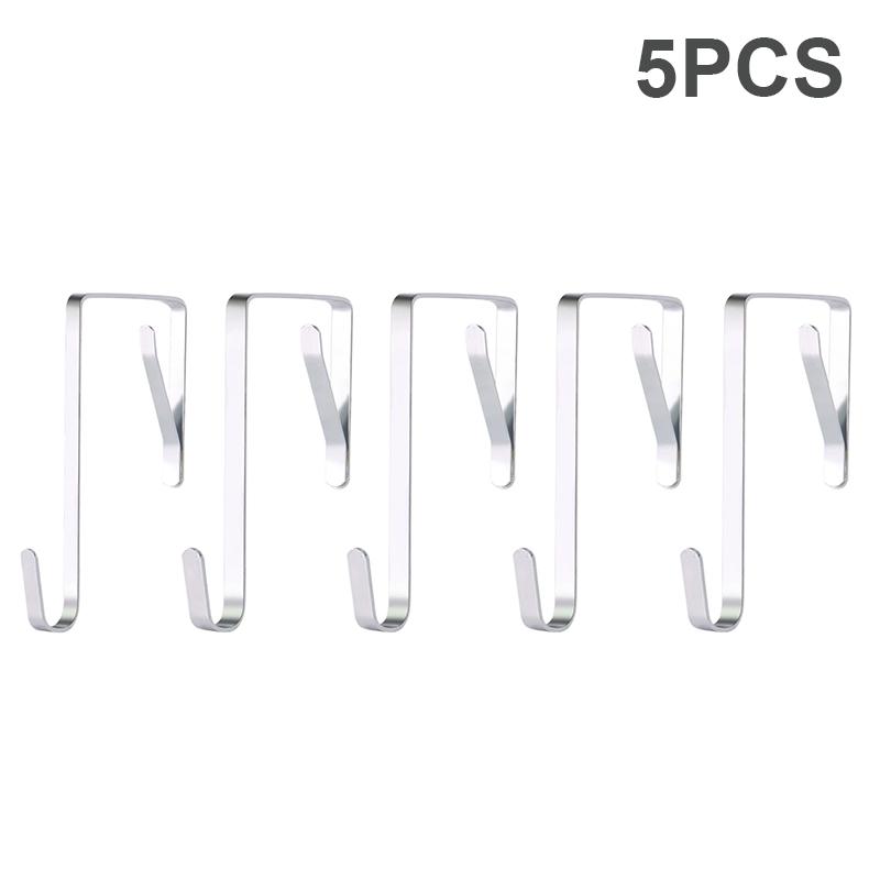 5/10 Pcs Over The Door Hooks Door Hanger Hooks For Bathroom Kitchen Towels Hats Hanging Organizer Multi-Purpose Hooks