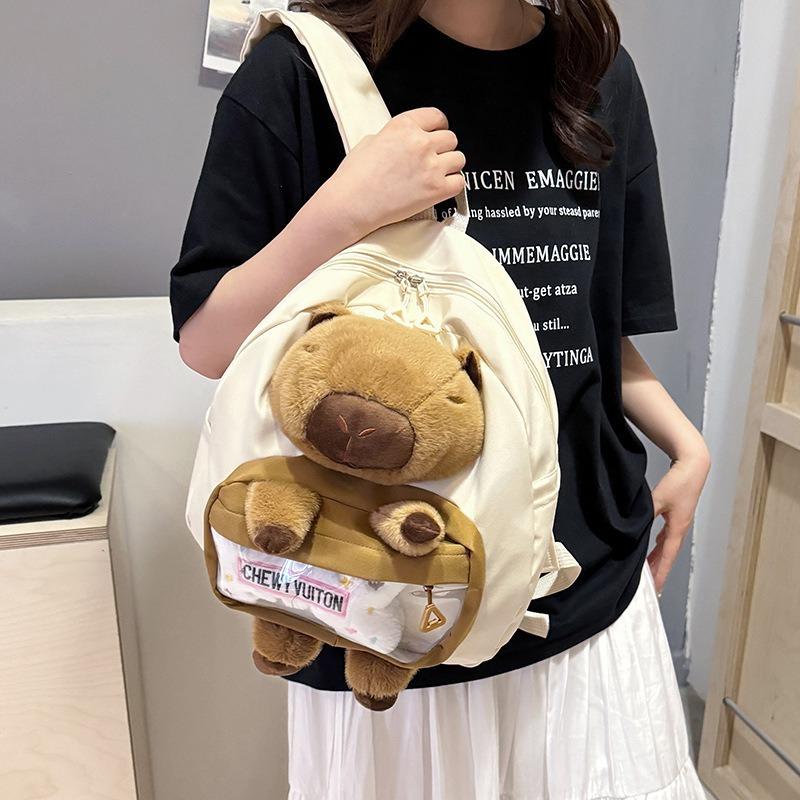 

Cute large-capacity backpack contrasting color design school bag female college student niche class backpack