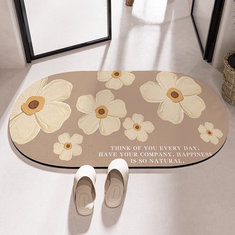Customizable Size Diatom Mud Absorbent Floor Mat Bathroom Door Cushion Non-slip Toilet Mat Toilet Yiwu Carpet