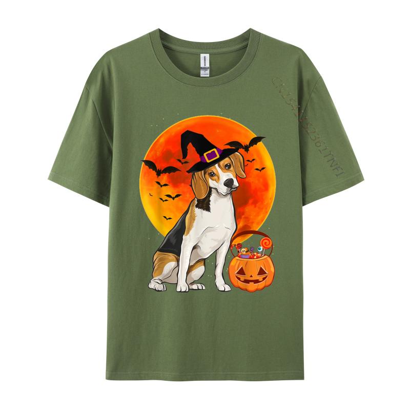 Dog Halloween Beagle Pumpkin TShirt Party T Shirts Funky Men T Shirt Leisure Cotton T Shirt New Design