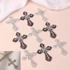 2/10Pcs Vintage Cross Crystal Center Flatback Rhinestone Decorative Accessories For Diy Brooch Craft Making