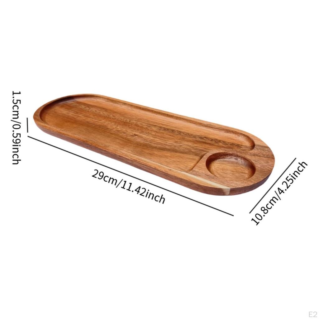 Dessert Plate Wood Serving Tooth Organizer Starters Tablet Modern