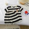 2023 Summer Striped Short Sleeve Set for Kids - Korean Style T-shirts for Boys and Girls