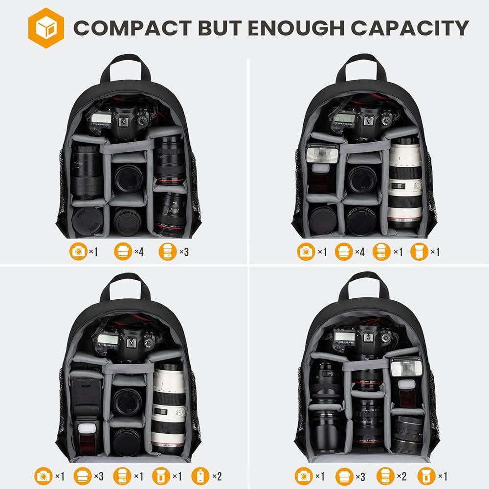 Waterproof Professional Camera Backpack with Rain Cover, Double Shoulder Design, and Laptop Compartment for Men and Women
