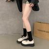 Thick-soled Small Leather Shoes Women's British Style Year Spring and Autumn New Lace-up Muffin Bottom Loafers Big Head Shoes Single Shoes