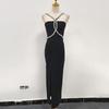 2026 Autumn European & American Glam Diamond Halterneck Slim-Fit Maxi Dress