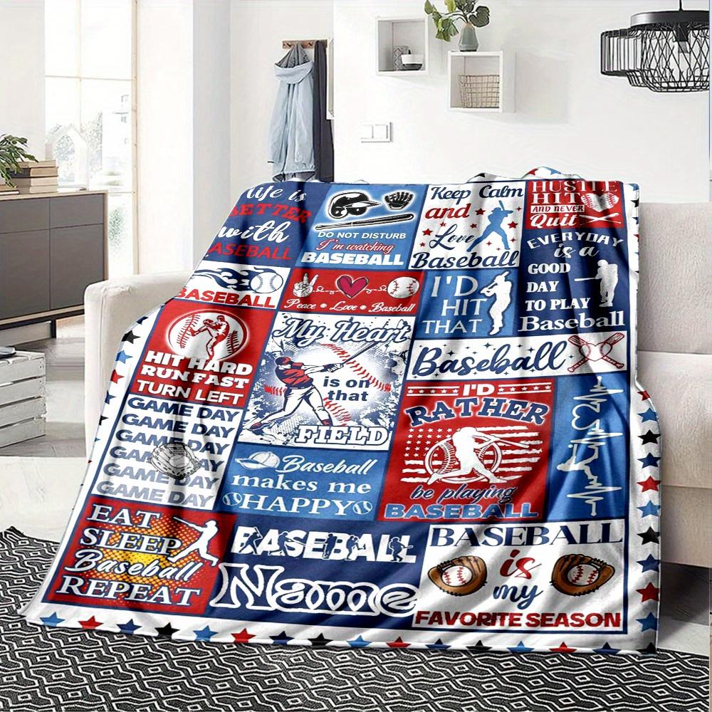 Home Baseball Fashion Blanket Used For Home Decor Gift Perfect For Home Blankets Suitable For Living Room Bedroom Decoration Ideal As Birthday T66