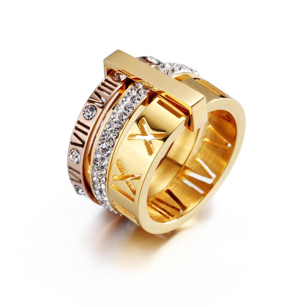 Stylish Roman Letter Multi-Ring Jewelry In European and American Design