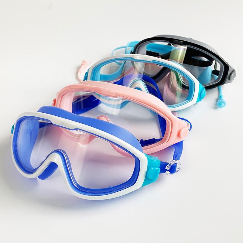 Kids Swimming Goggles Boys Girls Anti-Fog Clear Vision Large Frame Comfort Fit PVC Lens Waterproof Swim Gear