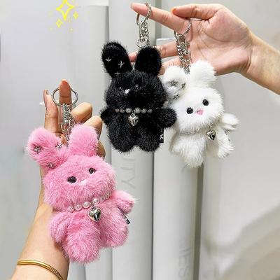 Sweet Cool Star Rabbit Plush Keychain Korean Style Doll Charm Cute Kawaii Creative Gift For Girls Kids Birthday Present