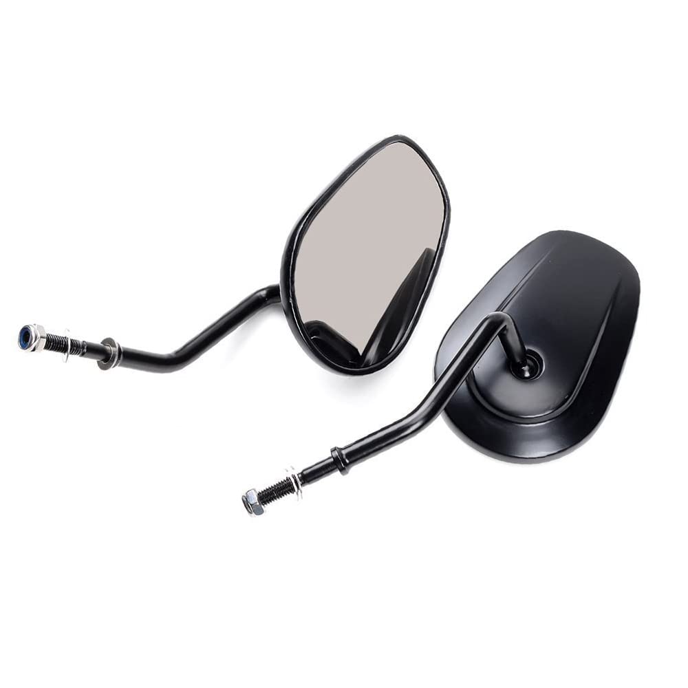 

HANSWD for Harley XL883 XL1200 SPORTSTER 8mm Chrome Rearview Mirror (Black)