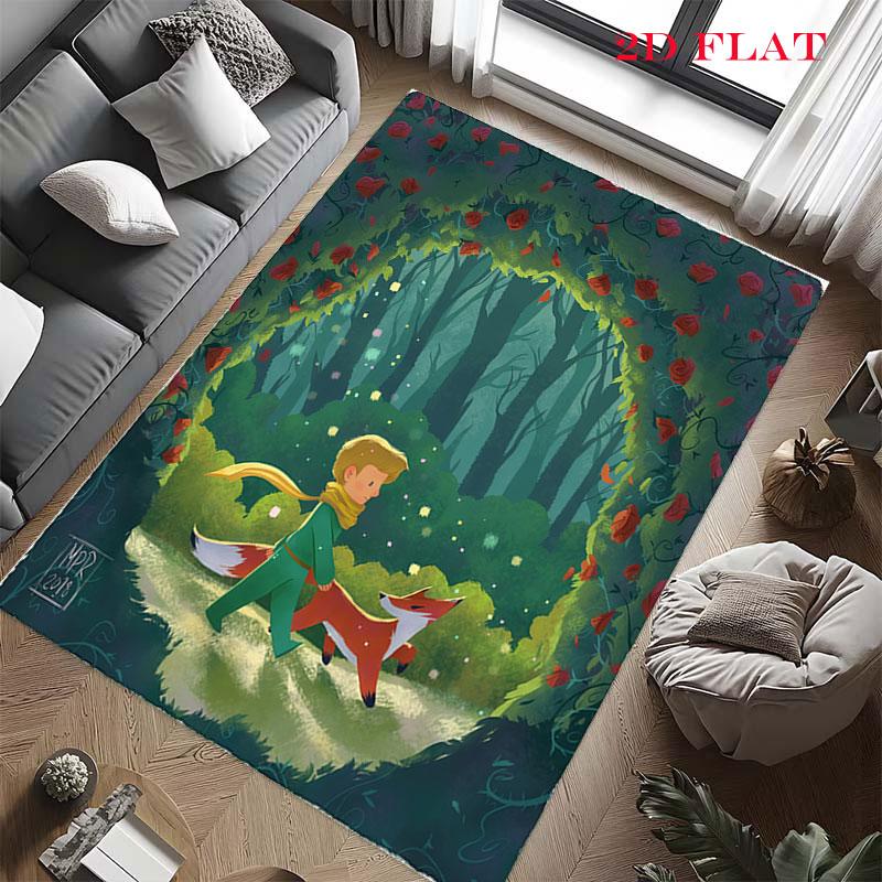 Little Prince Bloom Carpet Rug for Living Room Bedroom Home Sofa Decoration,Kids play Nonslip Floor Mat