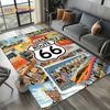 Route 66 Retro America Historic Mother Road,mãe EstradaCarpet Rug for Living Room Bedroom Home Sofa,Area Rug Non-slip Floor Mat