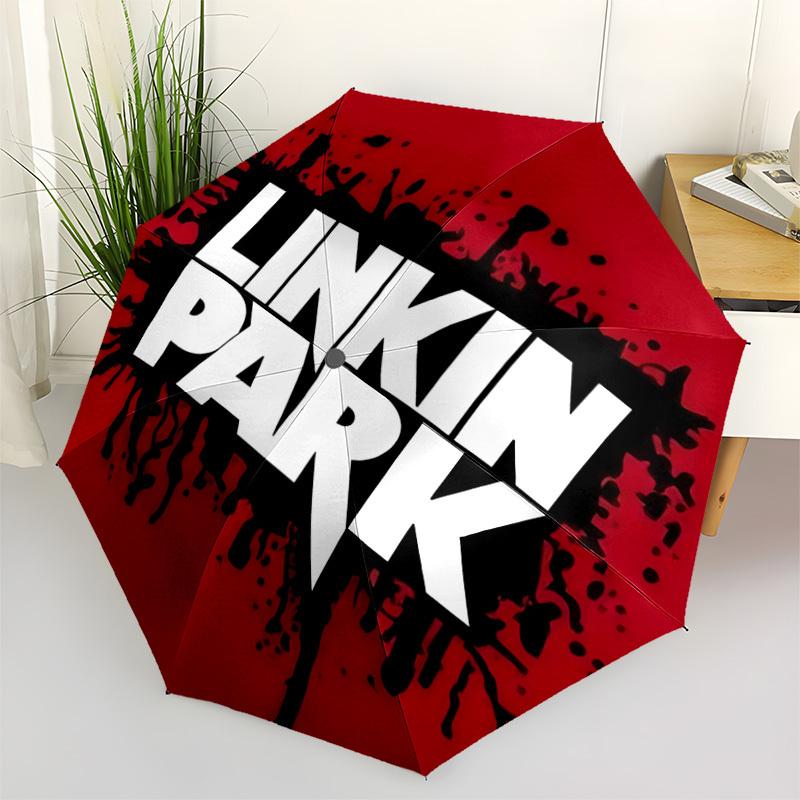 

1PC Linkin Park Band Automatic Open/Close Umbrella, 8-Rib Sturdy Frame, Lightweight Portable Umbrella, Commute, Business - Ideal Gift for Friend, Vibr