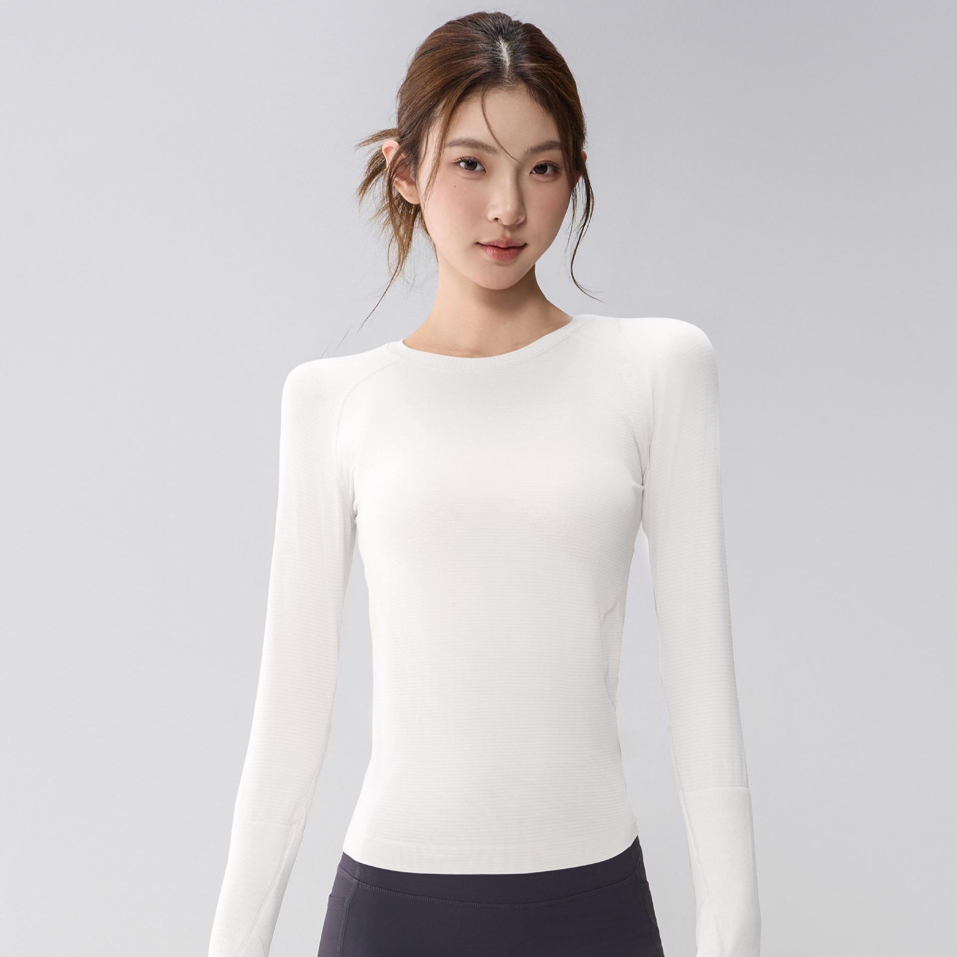 Women s Quick-Dry Long Sleeve Yoga Top - Slim Fit, Bare Feel, Perfect for Running, Cycling, and Gym Training Extra Large белый