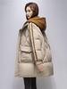 Women's Light Luxury Hooded Down Cotton Coat - Winter, Long, Loose, Large Size, Korean Style, Thick