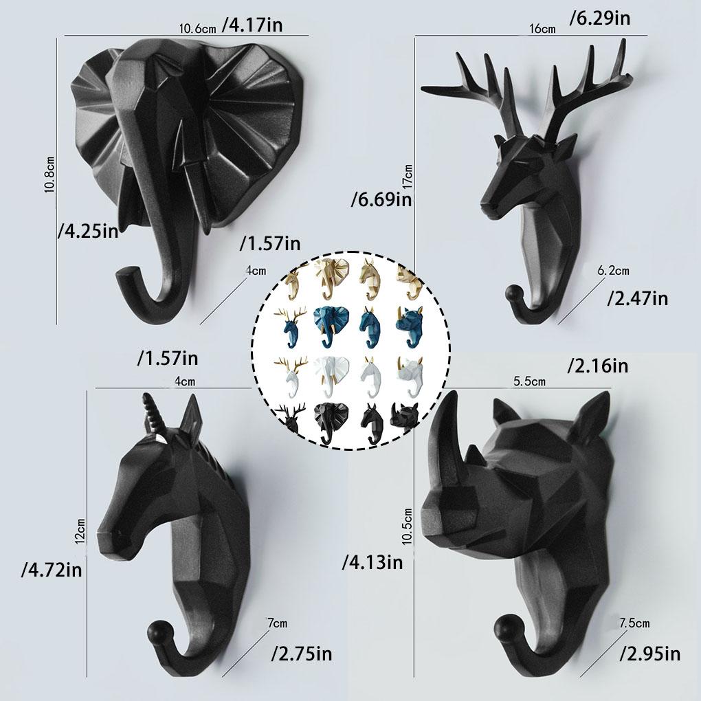 Kleiderbügel in Tierform, einfarbig, niedlicher Cartoon-Stil, dekorativ, stanzfrei, selbstklebend, zur Wandmontage, für Haushaltsschlüssel, Jacken, Kappen