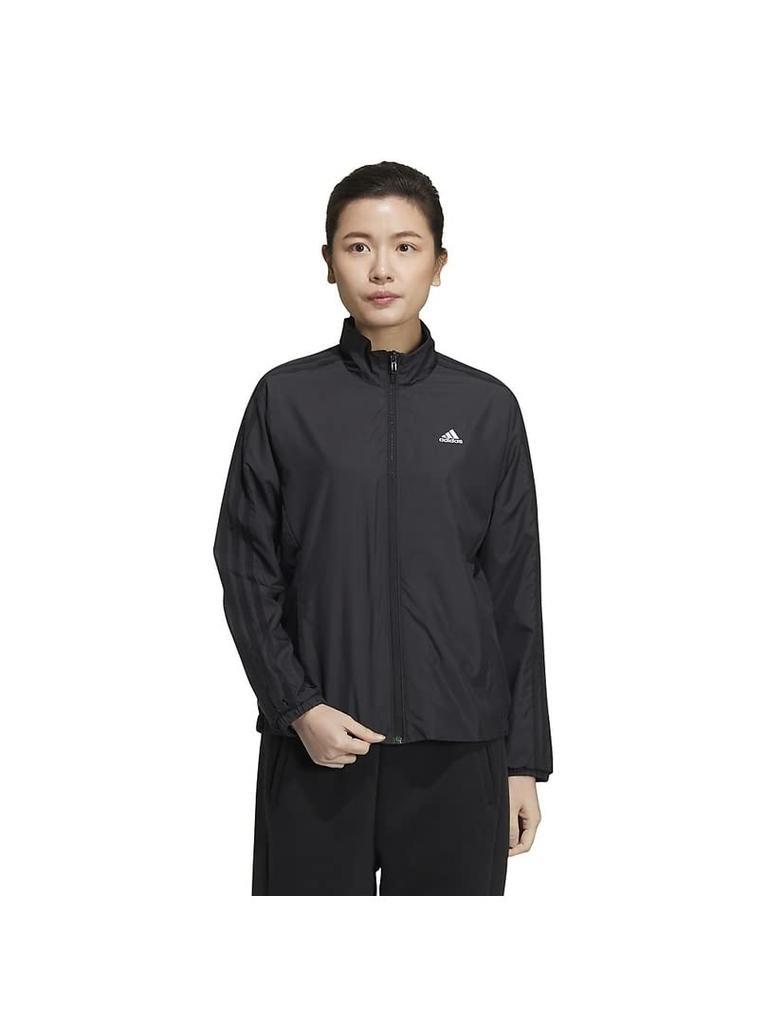 Adidas WI008 Jersey Regular Fit Windbreaker Size M Women's Top, 3-Stripes, Jacket, Black/Black (HM2802),