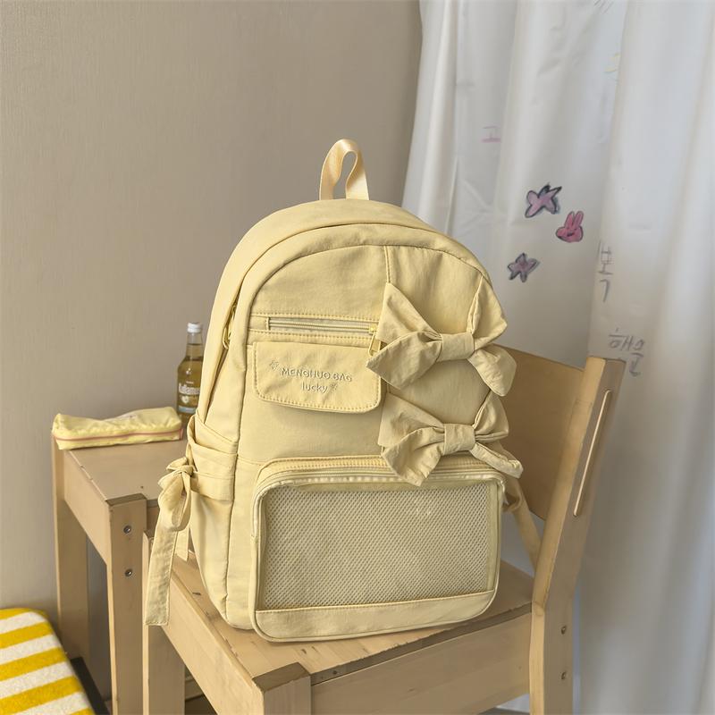 Zaino da Donna con Fiocco Zaino Scolastico Grande Capacità per Studenti