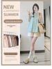 Women's Apricot High-Waist Cotton Linen Cargo Shorts - Summer 2025 Collection: Casual Wide-Leg Mid-Length Design