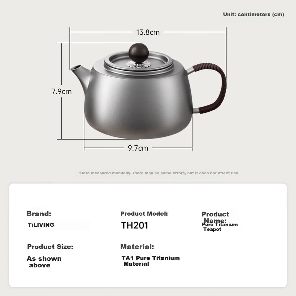 TILIVING Pure Titanium Gongfu Teapot Tea Water Separation Brewer Outdoor Tea Set