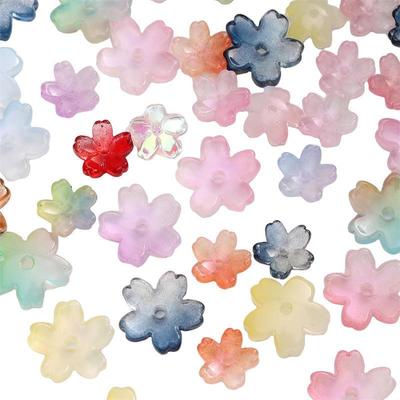 Handmade 3D Cherry Blossom Beads for DIY Flower Bracelet - Loose Beads for Jewelry Making