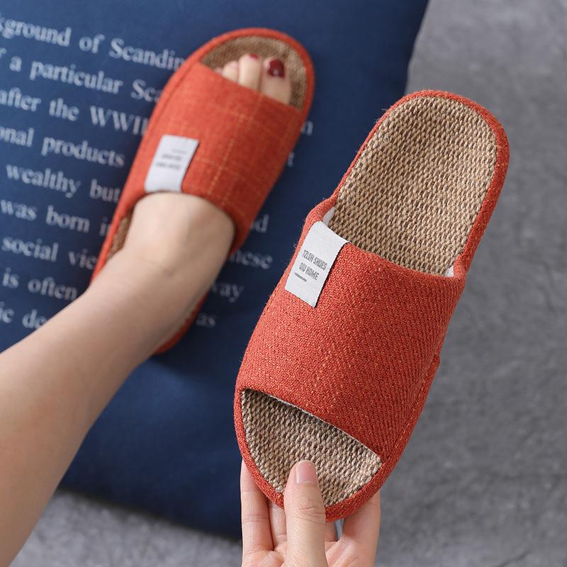 Льняные тапочки большого размера дезодорирующие и нескользящие Нет 47 упитанные мужские увеличенные четырехсезонные домашние тапочки из хлопка и льна 46 36 -37 Suitable for sizes 35-36 2759₽