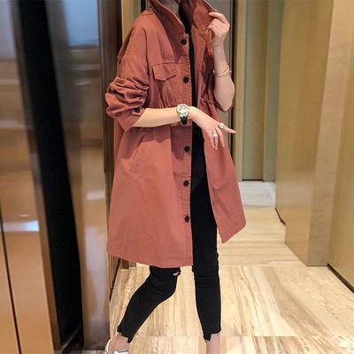 Trench-coat utilitaire kaki pour femme moyen et long décontracté coat qui rajeunit