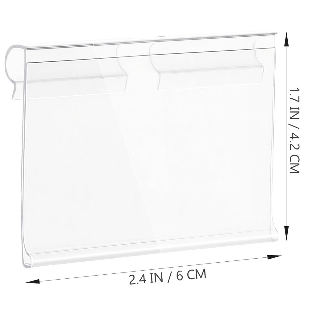 EXCEART 60-Piece Set of PVC Price Tag Holders with Label Clips, 2.4" x 1.7" x 0.8" Small Sign Stands for Stores, Pop-Up Advertising