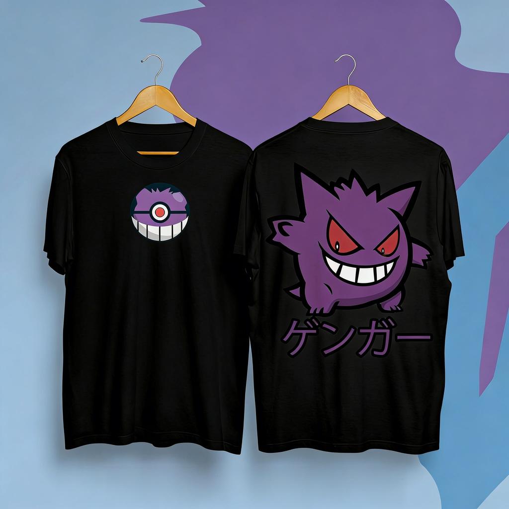 Oversized Pokemon Gengar Graphic T Shirt Men Women Cotton Short Sleeve Tee Streetwear 2026 Summer Cartoon Print Casual Tops Y2k