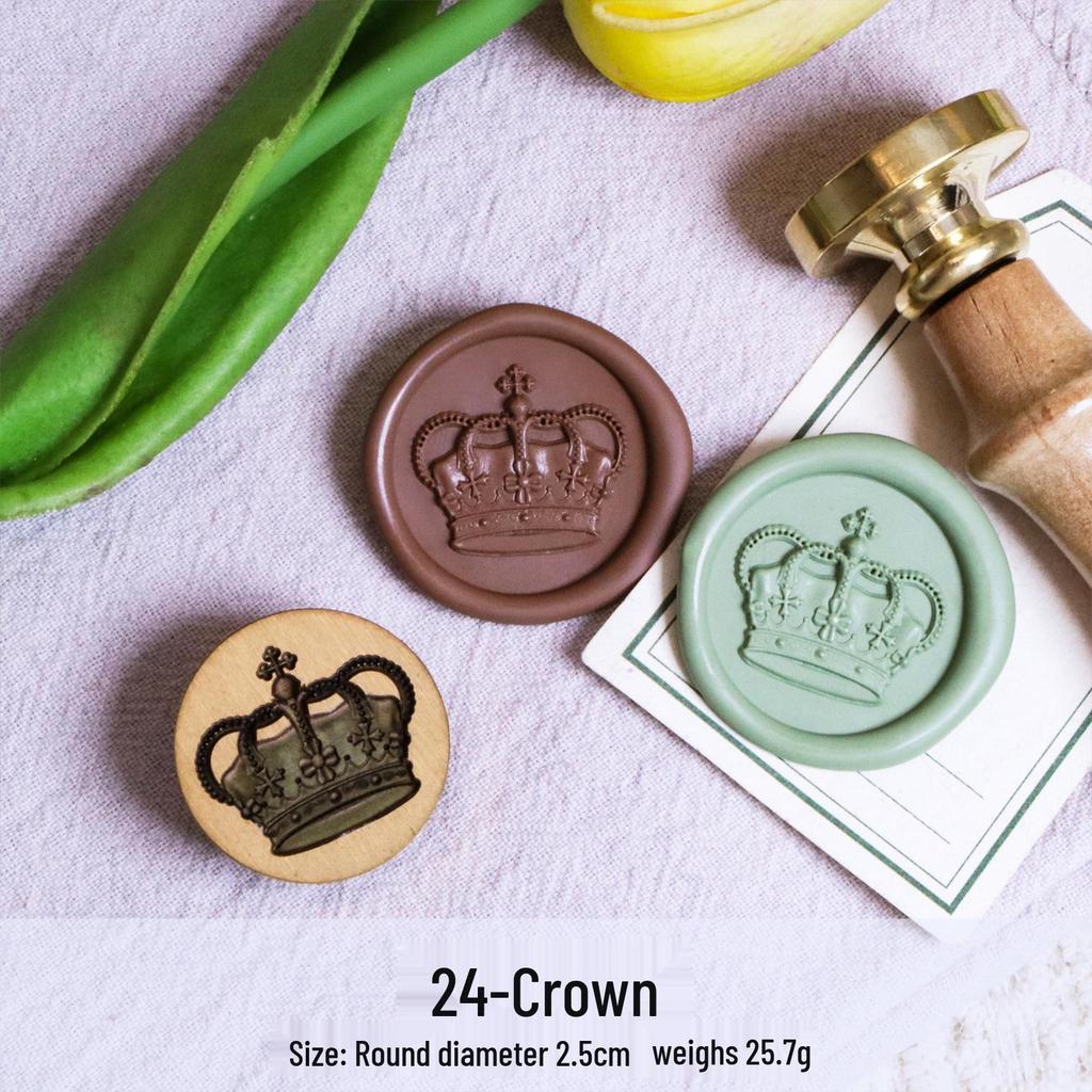 Three-Dimensional Engraved Brass Wax Seal Stamp Head with Frosted Irregular Multi-Layer Design