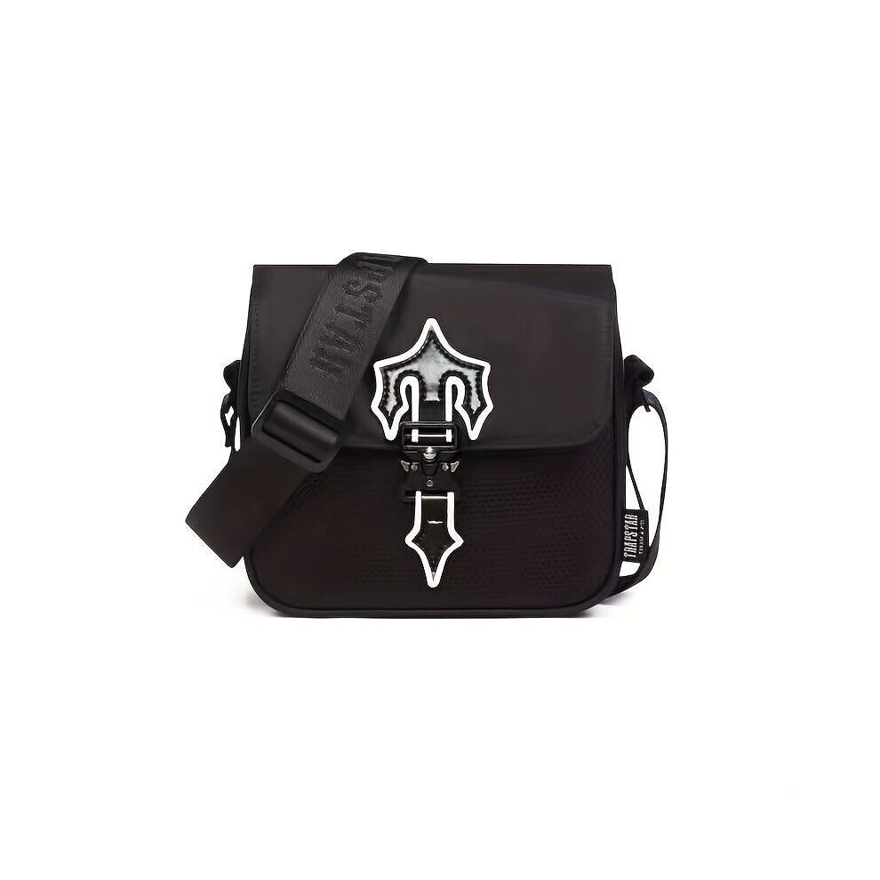 Reflective T Crossbody Bag Trap Star Style Messenger Bag Buckle Decor Flap Shoulder Bag