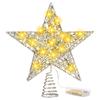20led Glitter Christmas Tree Toppers Star Christmas Tree Decoration For Home Festive Holiday Party