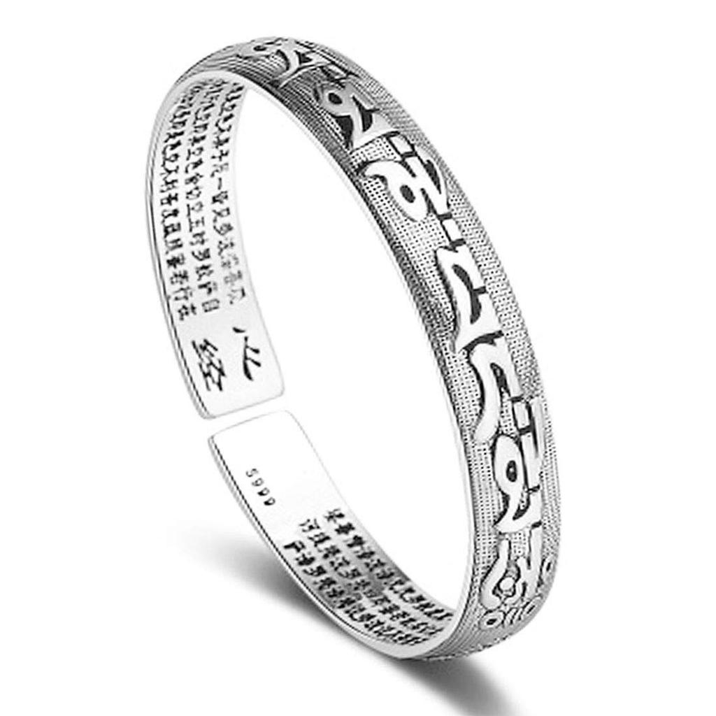 Bracelet for men and stainless Sanskrit Heart protection from good amulet free size New gift women, steel, black, proverb, Sutra, engraved, bangle,