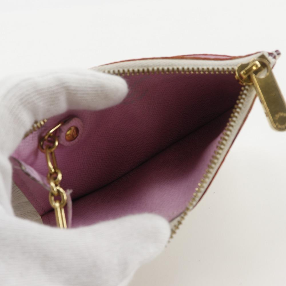 Louis Vuitton Pochette Cree Coin Purse M93734 White Monogram Multicolor Women Used