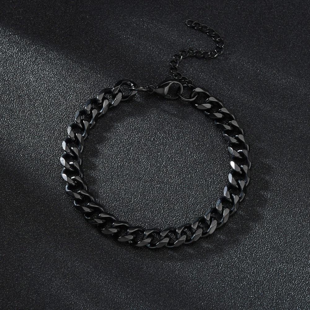 Europäisches Hip-Hop-Titan-Sechsseitiges Cuban-Link-Armband: Trendiger Retro Herrenschmuck aus Edelstahl