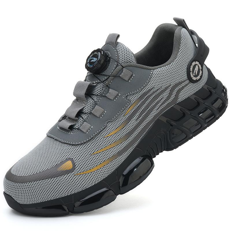 Rotating Button Safety Shoes Men Anti-smash Anti-puncture Work Shoes Fashion Men Sport Shoes Security Protective Boots Men