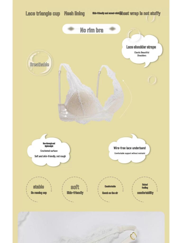 Elegant Lace Wireless Bra: Side Support & Beautiful Back Design