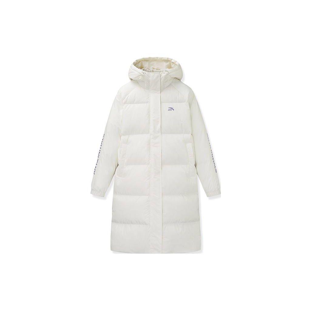 

Anta Lifestyle Series Printed Logo Молния Утолщенный пуховик с капюшоном Женская верхняя одежда Ivory-White 962248971-3 XXL