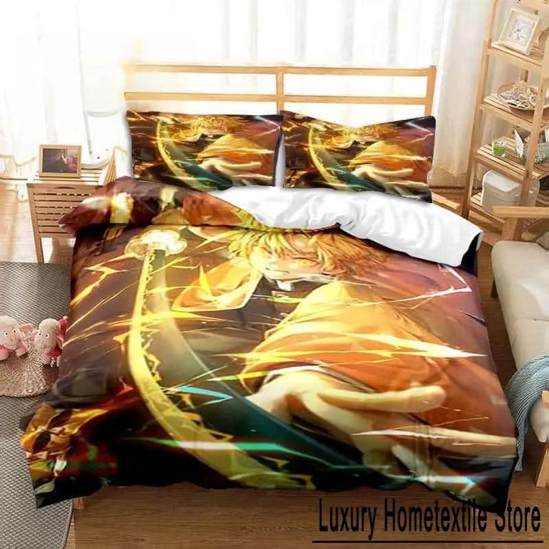 

Новый 3D аниме Agatsuma Zenitsu Demon Slayer комплект постельного белья Single Twin Full Queen King Size комплект постельного белья Aldult Kid Bedroom Home Textiles 70x133cm 2pcs