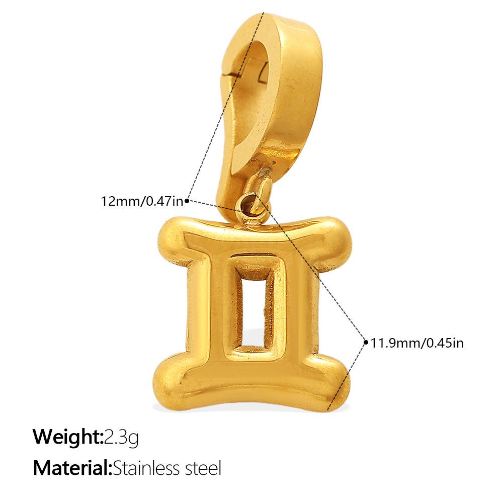 Summer Seaside Vacation Wind Golden Twelve Constellations Bikini Buckle Pendant Gold-plated DIY Accessories