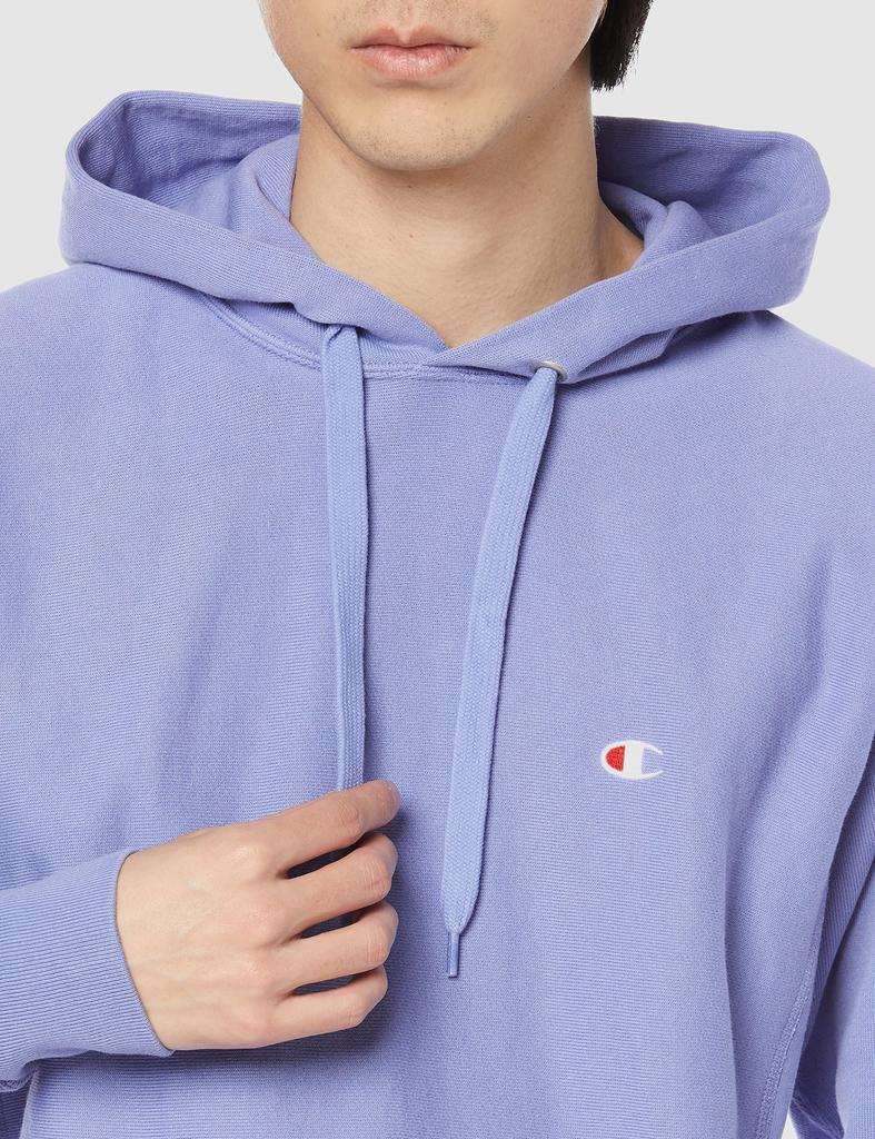 Hoodie Sweatshirt Fleece Long Sleeve Cotton 10oz One Point Logo Embroidery Reverse Weave Hooded Sweatshirt Dull Purple S [Champion] 100% C3-T110 Men's