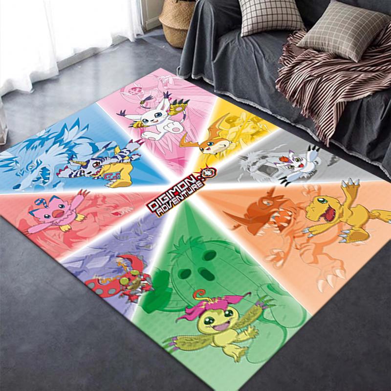 2026 NEW Digimon Adventure Carpet Rug for Living Room Bedroom Home Sofa Decoration,Kids play Non-slip Floor Mat