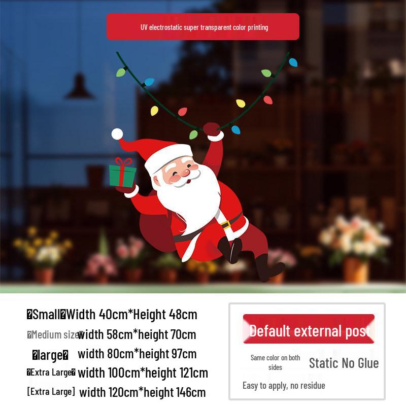 Christmas Window Stickers: Santa Claus Snowflakes Decoration for Shop and Mall Displays
